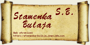 Stamenka Bulaja vizit kartica